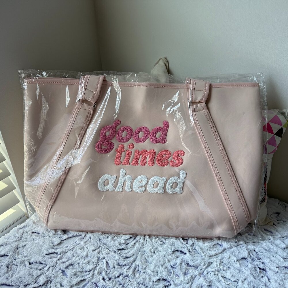 Good Times Ahead Neoprene Tote - Light Pink